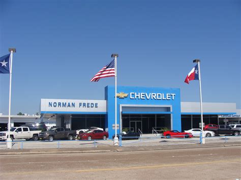 Contact information for livechaty.eu - Norman Frede Chevrolet is a new and used Chevy dealership in Houston TX. Read customer reviews and learn more about our dealership before you step foot in the door. Then visit us from Houston, Pearland, League City or Baytown. We look forward to seeing you soon! 